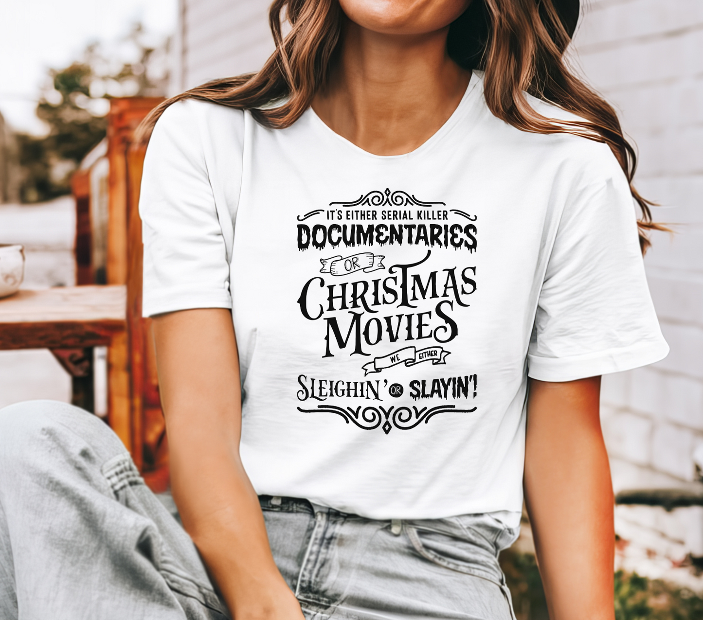 Serial Killer Documentaries or Christmas Movies T-Shirt
