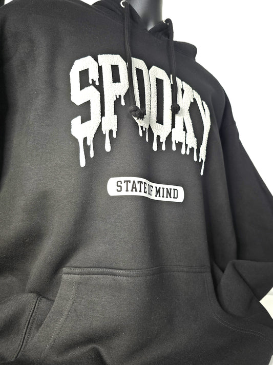 Spooky State of Mind Hoodie – Puff Vinyl Raised Lettering – Unisex Heavyweight Fleece