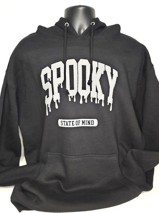 Spooky State of Mind Hoodie – Puff Vinyl Raised Lettering – Unisex Heavyweight Fleece