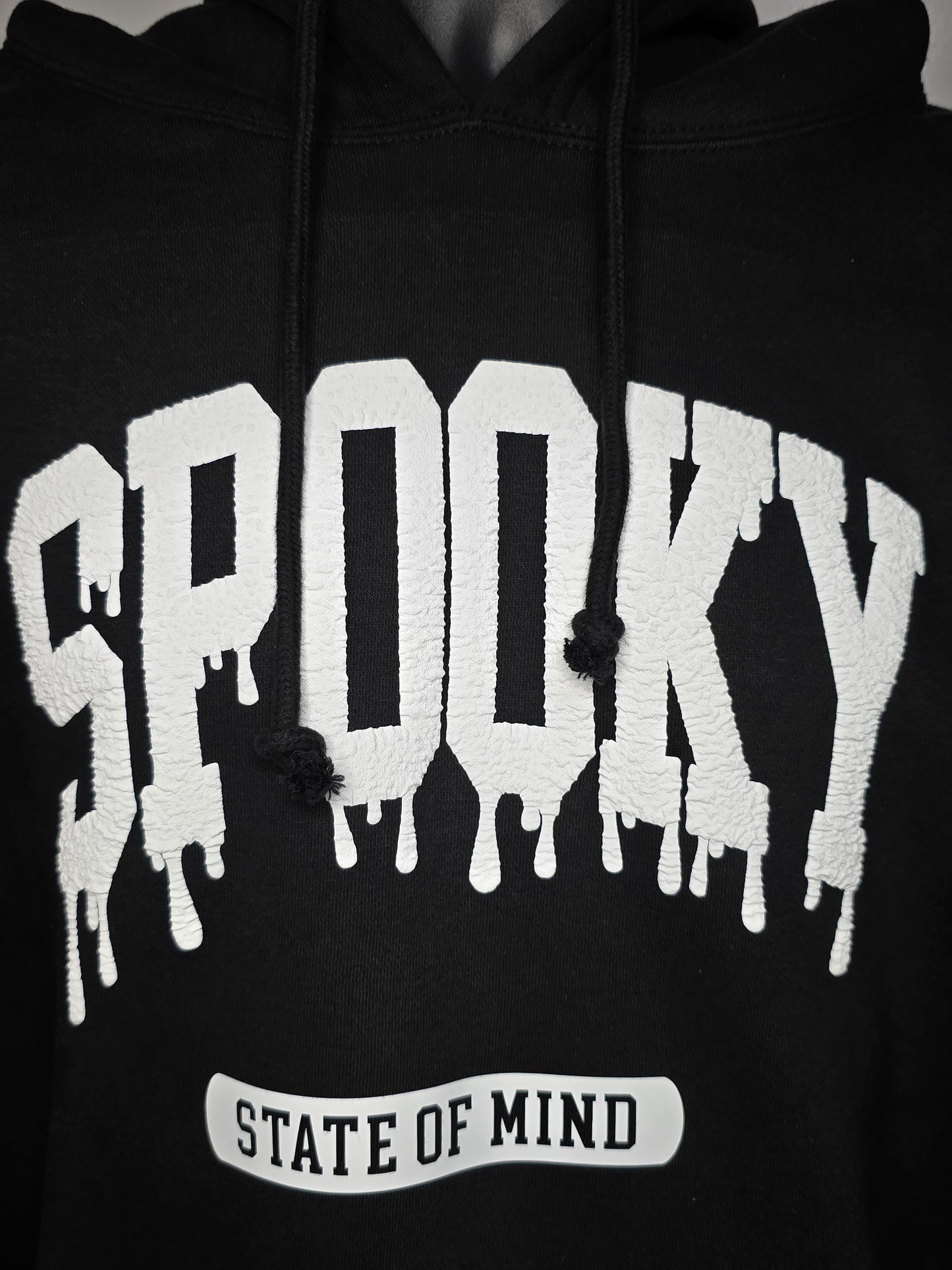 Spooky State of Mind Hoodie – Puff Vinyl Raised Lettering – Unisex Heavyweight Fleece
