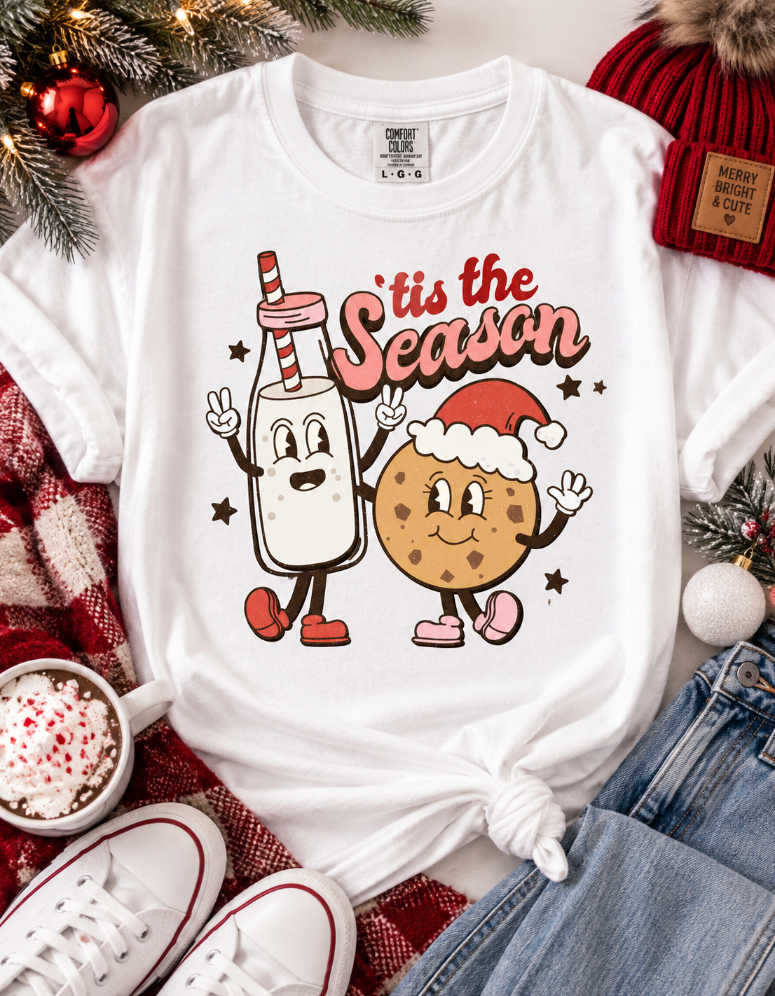 Tis the Season Milk & Cookies Comfort Colors® Tee