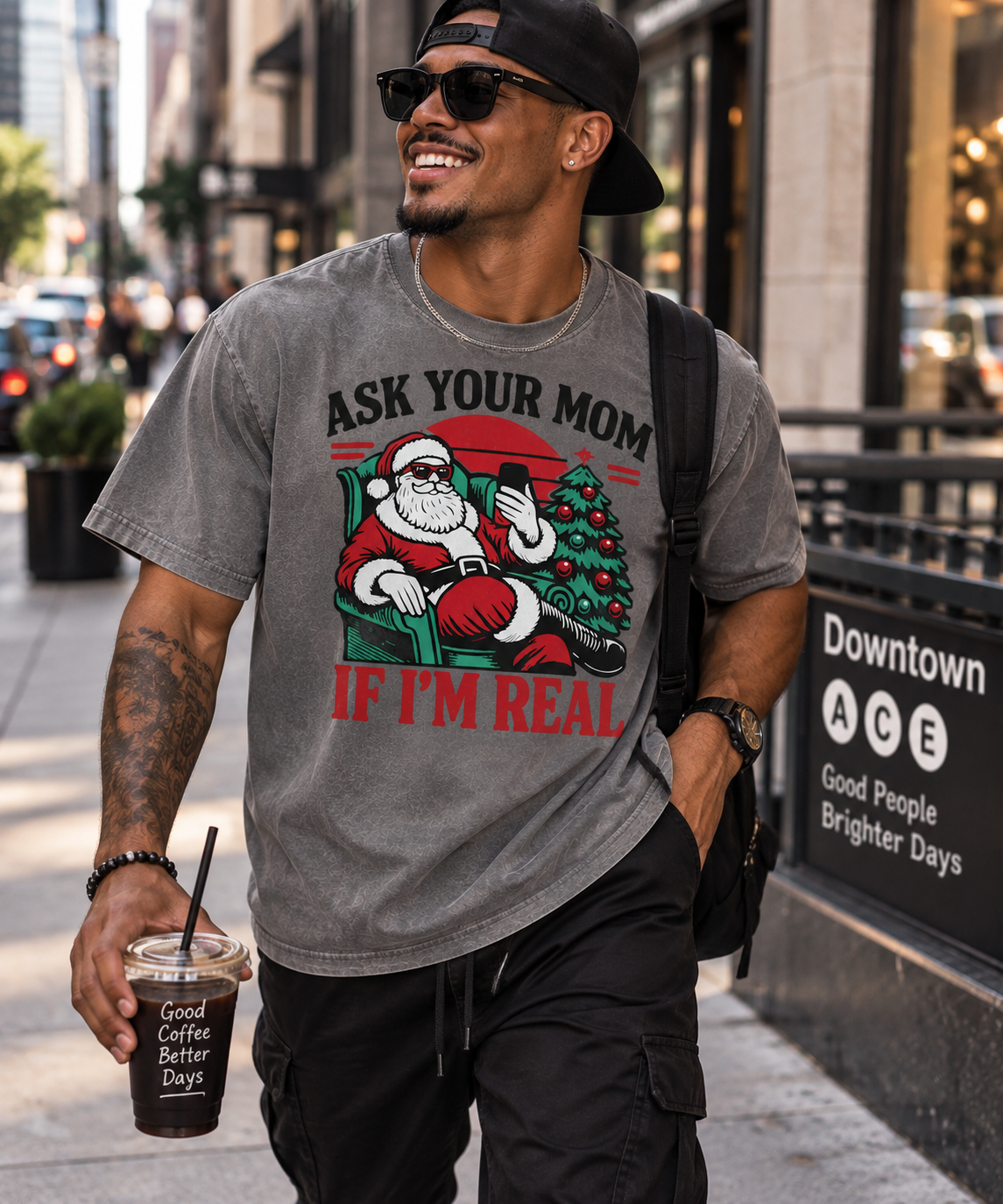 Ask Your Mom If I’m Real Christmas Tee | Funny Vintage Santa Shirt