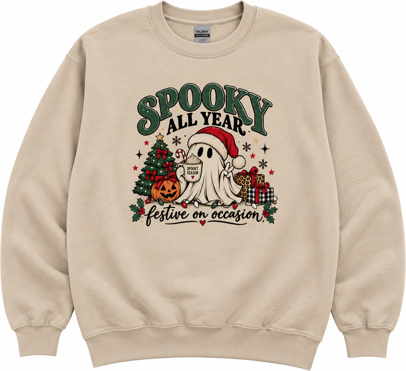 Spooky All Year Festive on Occasion Sweatshirt | Halloween Christmas Crewneck